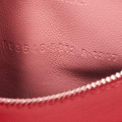 Pre Owned Balenciaga Pink Ombre Croc Embossed Leather Small Hourglass Top Handle Bag