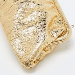 Balenciaga Metallic Gold Leather Cloud XL Clutch