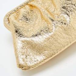 Balenciaga Metallic Gold Leather Cloud XL Clutch