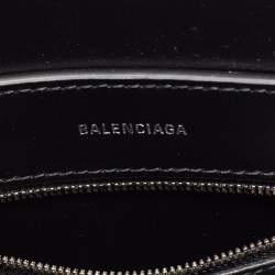 Pre Owned Balenciaga Silver Glitter Leather XXS Everyday Tote
