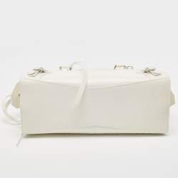 مملوكة مسبقًا Balenciaga Off White Croc Embossed Leather Small Neo Classic Tote