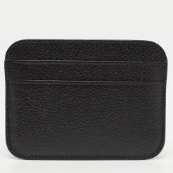 Pre Owned Balenciaga Black Leather Logo Card Holder