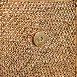 Pre Owned Balenciaga Gold/Brown Leather XS Crystal Hourglass Top Handle Bag