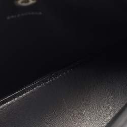 Pre Owned Balenciaga Black Leather Hourglass East-West Tote