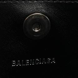 Pre Owned Balenciaga Black Leather Hourglass East-West Tote