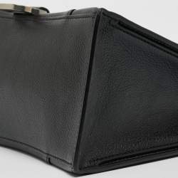 Pre Owned Balenciaga Black Leather Hourglass East-West Tote