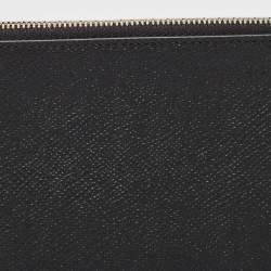 مملوكة مسبقًا Balenciaga Black Leather Logo Wristlet Pouch