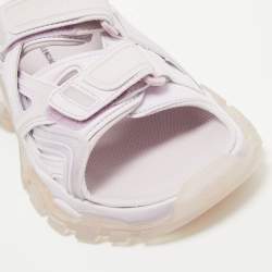 Balenciaga Lilac Rubber and Faux Leather Track Sandals Size 38