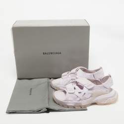 Balenciaga Lilac Rubber and Faux Leather Track Sandals Size 38