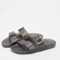 Balenciaga Black Rubber Mallorca Flat Sandals Size 39