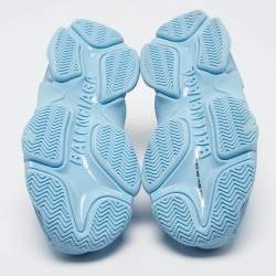 مملوكة مسبقًا Balenciaga Blue Faux Leather Allover Logo Triple S Sneakers Size 36