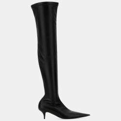 Balenciaga Black Nappa Leather Avenue Boots Boots EU 38