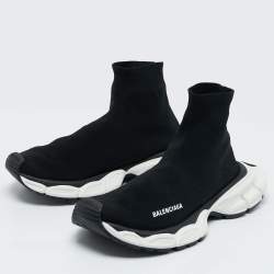 مملوكة مسبقًا Balenciaga Black Knit Fabric 3XL Sock Sneakers Size 40