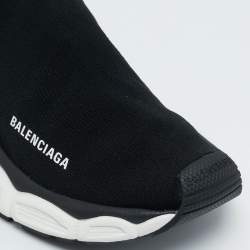 مملوكة مسبقًا Balenciaga Black Knit Fabric 3XL Sock Sneakers Size 40