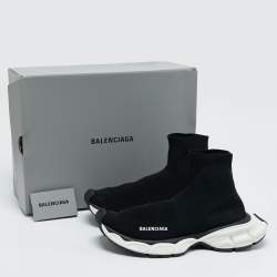 مملوكة مسبقًا Balenciaga Black Knit Fabric 3XL Sock Sneakers Size 40