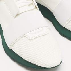 Balenciaga White Mesh and Leather Race Runner Sneakers Size 39