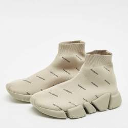 Balenciaga Grey Knit Fabric Speed Trainer Sneakers Size 36