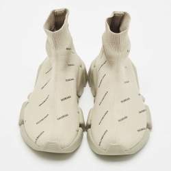 Balenciaga Grey Knit Fabric Speed Trainer Sneakers Size 36