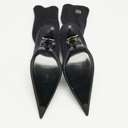Pre Owned Balenciaga Black  Stretch  Fabric Knife Ankle Socks Boots Size 39.5