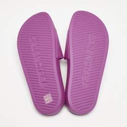 Balenciaga Pink Rubber Cities Paris Pool Slides Size 39