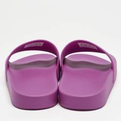 Balenciaga Pink Rubber Cities Paris Pool Slides Size 39