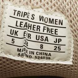 Pre Owned Balenciaga Beige Faux Leather and Mesh Faded Triple S Sneakers Size 38