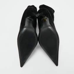 Pre Owned Balenciaga Black Velvet Knife Booties Size 36