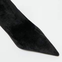 Pre Owned Balenciaga Black Velvet Knife Booties Size 36