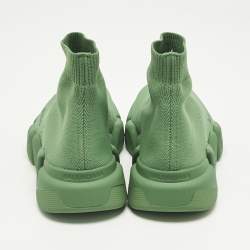 Pre Owned Balenciaga Green Knit Fabric Speed 2.0 LT Sneakers Size 37