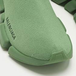 Pre Owned Balenciaga Green Knit Fabric Speed 2.0 LT Sneakers Size 37