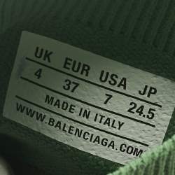 Pre Owned Balenciaga Green Knit Fabric Speed 2.0 LT Sneakers Size 37