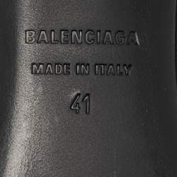 Pre Owned Balenciaga Black Leather Knife BB Knee Length Boots Size 41