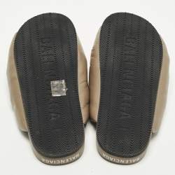 Pre Owned Balenciaga Size 40 Grey Leather puffy Knot Flat Slide