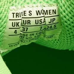 Pre Owned Balenciaga Triple S Clear Size 37 Green Faux Leather Mesh Lace Up Sneakers