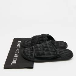 Pre Owned Balenciaga Home Size 40 Black Satin Flat Slides
