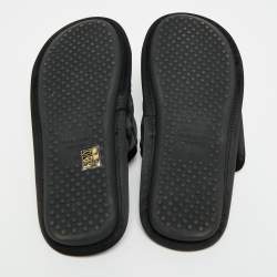 Pre Owned Balenciaga Home Size 40 Black Satin Flat Slides