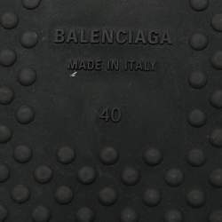 Pre Owned Balenciaga Home Size 40 Black Satin Flat Slides