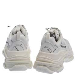 مملوكة مسبقًا حذاء رياضى بالنسياغا تريبل أس شعار بجميع الأنحاء أبيض مقاس 38