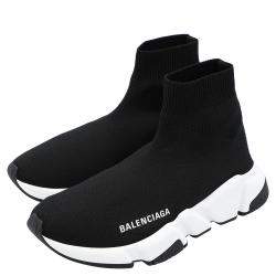 مملوكة مسبقًا Balenciaga Black/White Speed Sneakers  Size EU 36