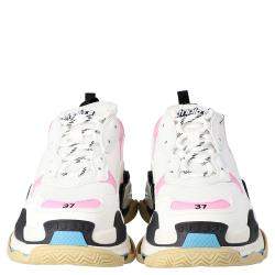 Balenciaga Multicolor Leather and Mesh Triple S Sneakers Size EU 40
