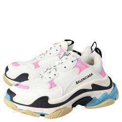 Balenciaga Multicolor Leather and Mesh Triple S Sneakers Size EU 40