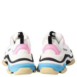 Balenciaga Multicolor Leather and Mesh Triple S Sneakers Size EU 40