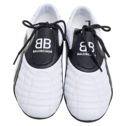 Pre Owned حذاء رياضي بالنسياغا زين قصات جلد أبيض مقاس 38