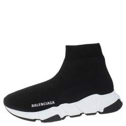 Pre Owned Balenciaga Black Knit Fabric Speed Sneaker Size EU 37