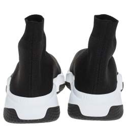 Pre Owned Balenciaga Black Knit Fabric Speed Sneaker Size EU 37