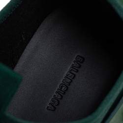 Pre Owned Balenciaga Black/Green Mesh And Leather Race Runner Low Top Sneakers Size 39