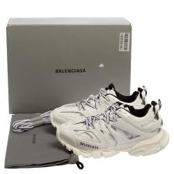 Pre Owned حذاء رياضي بالنسياغا منخفض من أعلى جلد و شبكة أبيض مقاس 39