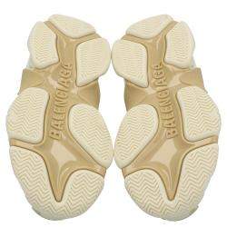 مملوكة مسبقًا Balenciaga White Faux Leather Triple S Sneakers Size EU 39