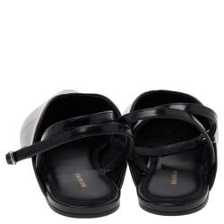 Pre Owned Balenciaga Black Leather Flat Ankle Strap Mules Size 38