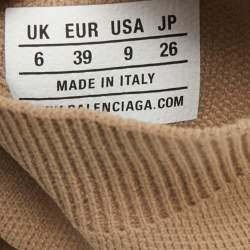 Balenciaga Light Brown Knit Fabric Speed Trainer Sneakers Size 39